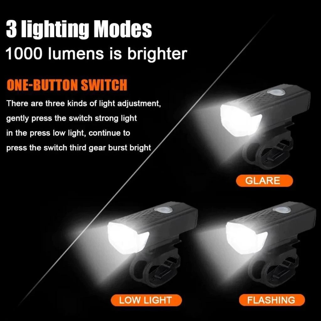 Nexor Lampu Sepeda Depan Belakang 3000 Lumens Set 4