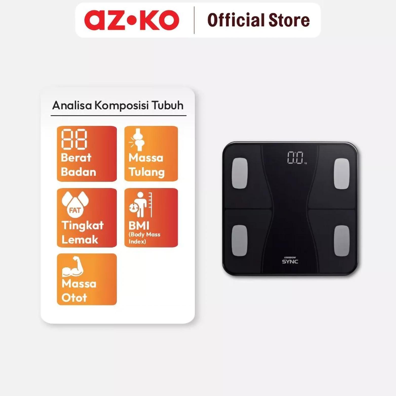Krisbow® Krisbow Sync Timbangan Badan Digital Smart