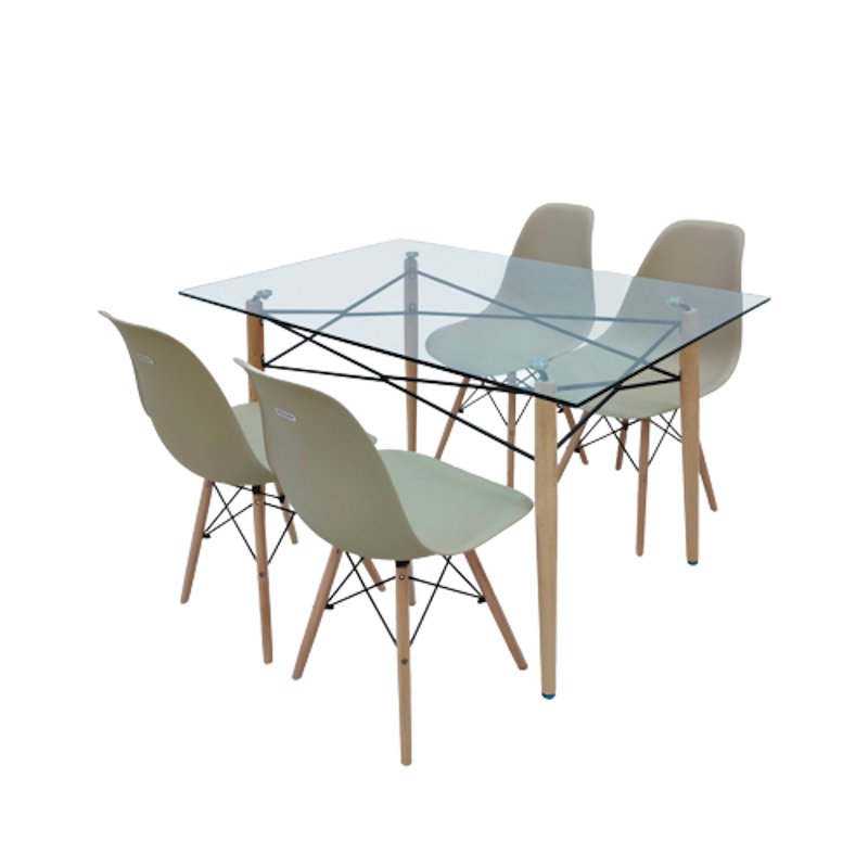 SAPPORO COLAC Dining Set / Set Meja Makan Kaca 3
