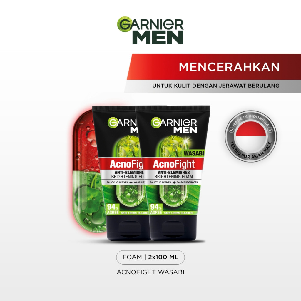 L’Oréal Garnier Men AcnoFight Wasabi Brightening Foam Facial Cleanser