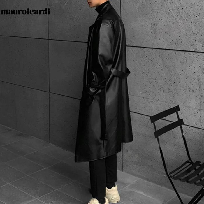 Khalifa Leather Long Coat Semi Kulit 2