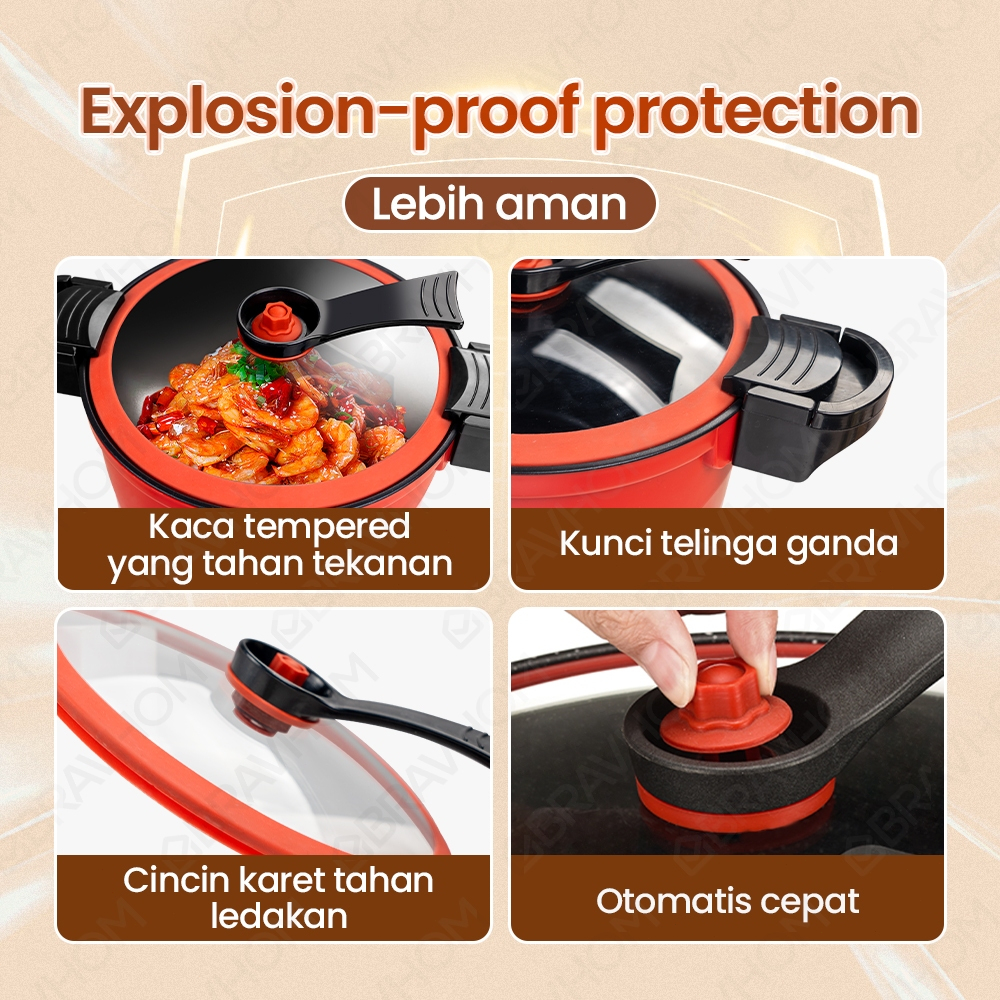 Kadonio Smart Home Appliances BRAVHOM Panci Presto Listrik BL-EP11