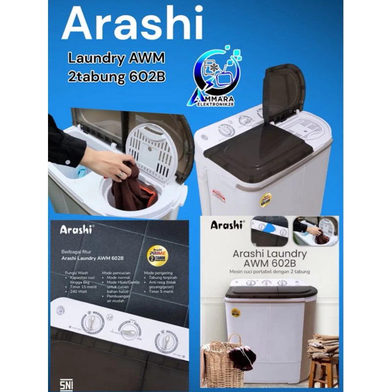 Suma Artha Perkasa Arashi Mesin Cuci Portabel Laundry AWM 602B