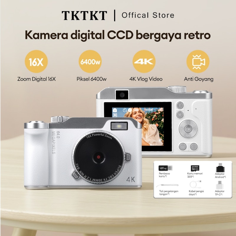 TKTKT Kamera Digital CCD 64MP