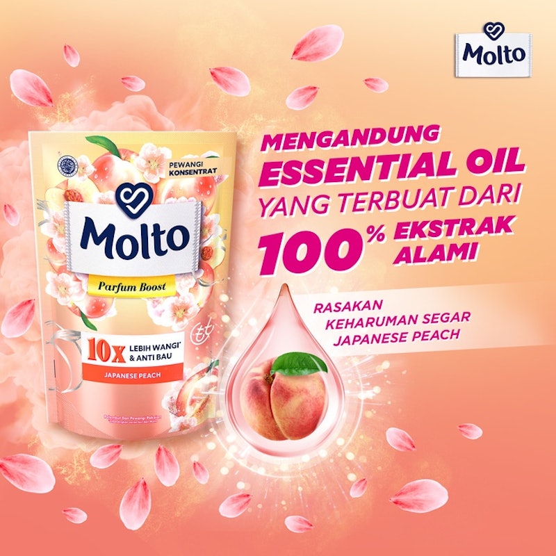 Molto Pelembut dan Pewangi Parfum Boost Japanese Peach 2