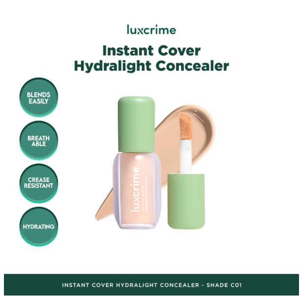 Luxury Cantika Indonesia Luxcrime Instant Cover Hydralight Concealer C01 Buttercream