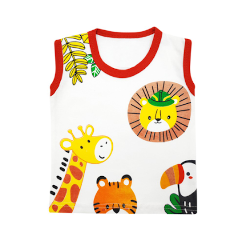 WakaKids Setelan Baju Singlet Motif Animals 4