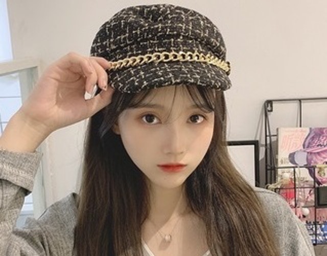 Topi Baret Oktagonal Gaya Korea Retro