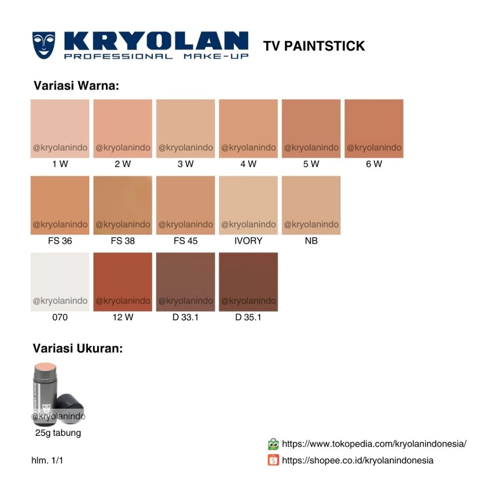 Kryolan Kryolan TV Paint Stick 2 W