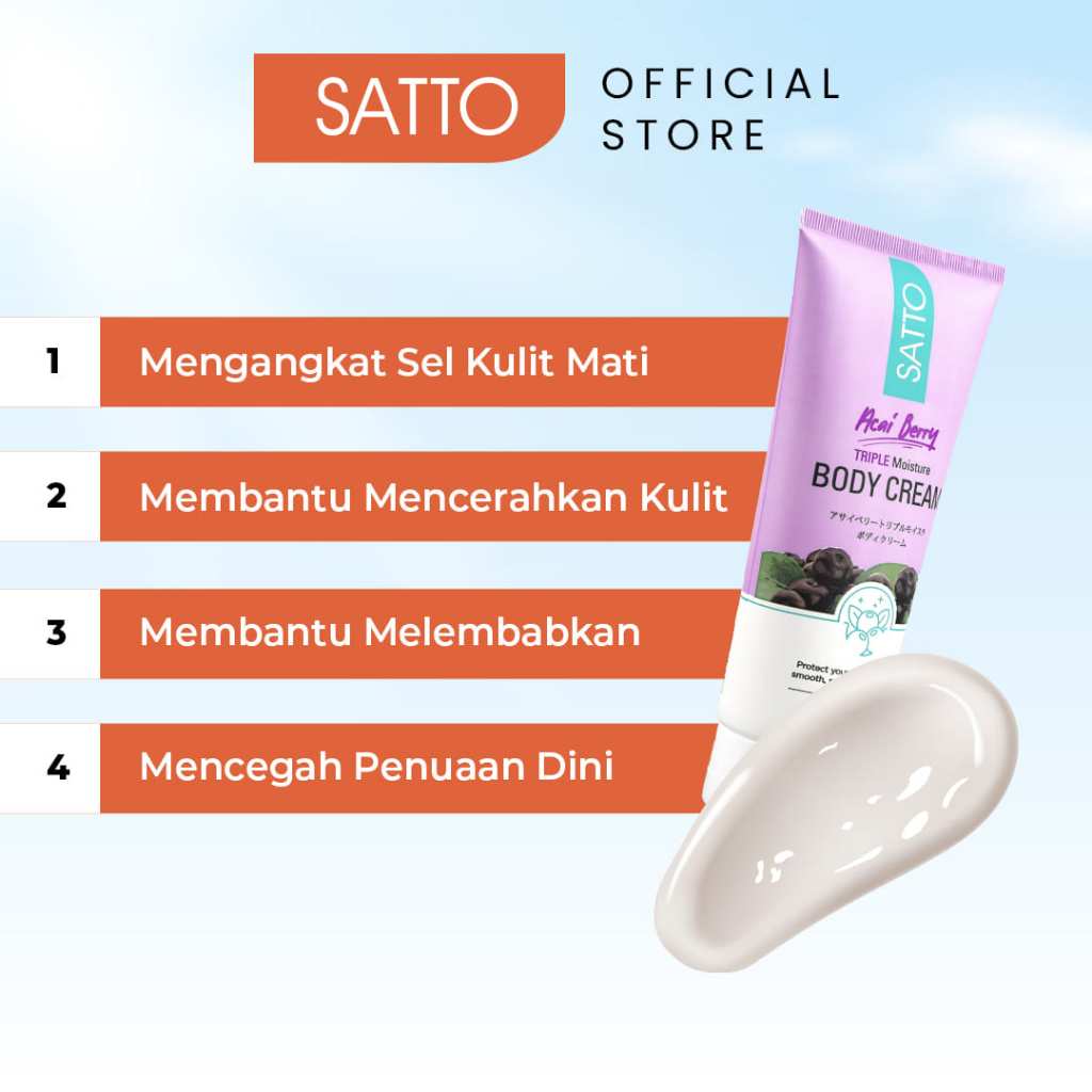 Satto Acai Berry Triple Moisture Whitening Body Cream