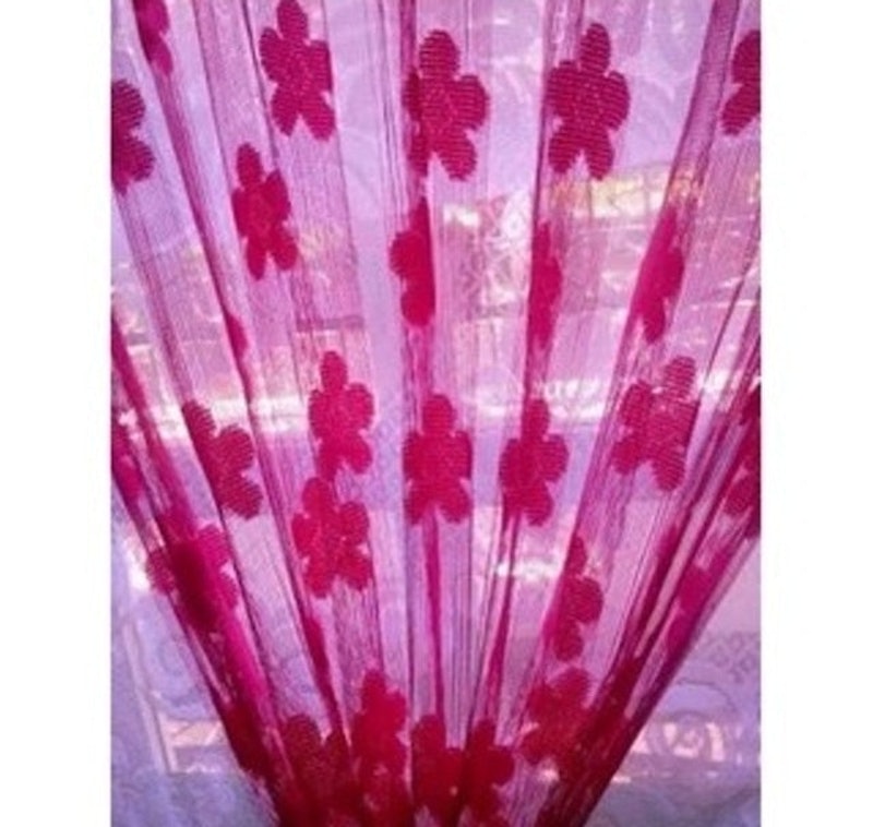 Tirai Benang Motif Bunga Sakura 1