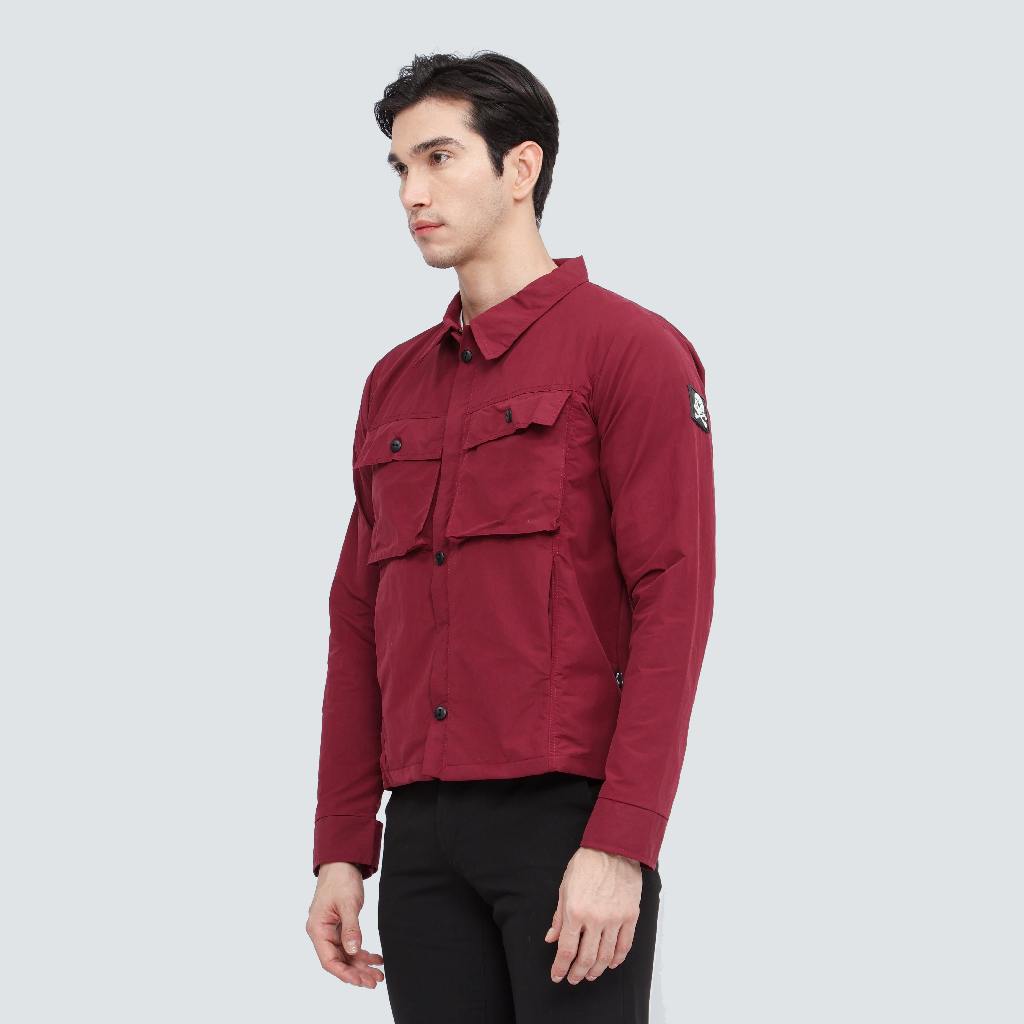 Jacket Overshirt Maroon Button
