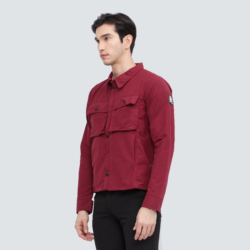 Jacket Overshirt Maroon Button 2