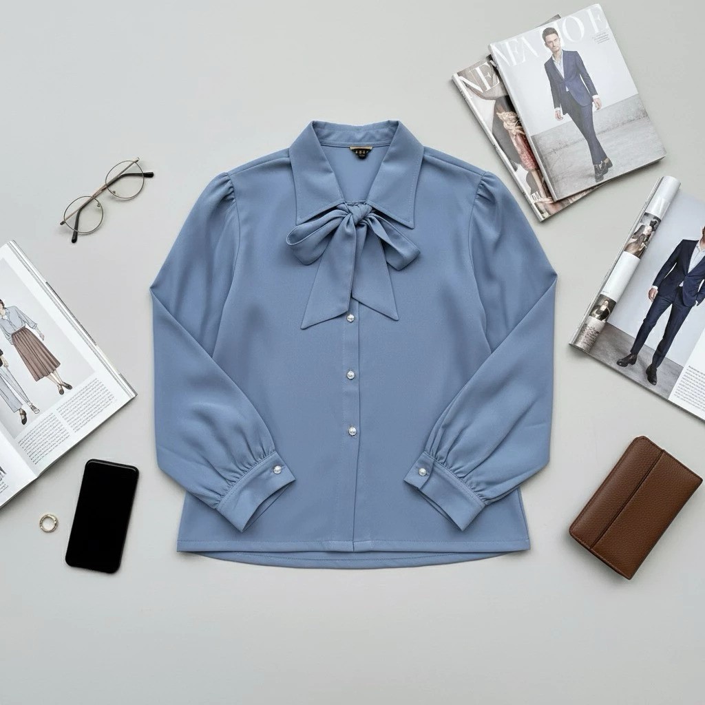  NORO Atasan Wanita Formal Kerah Pita