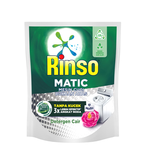 Rinso Matic Deterjen Cair Mesin Cuci Bukaan Atas