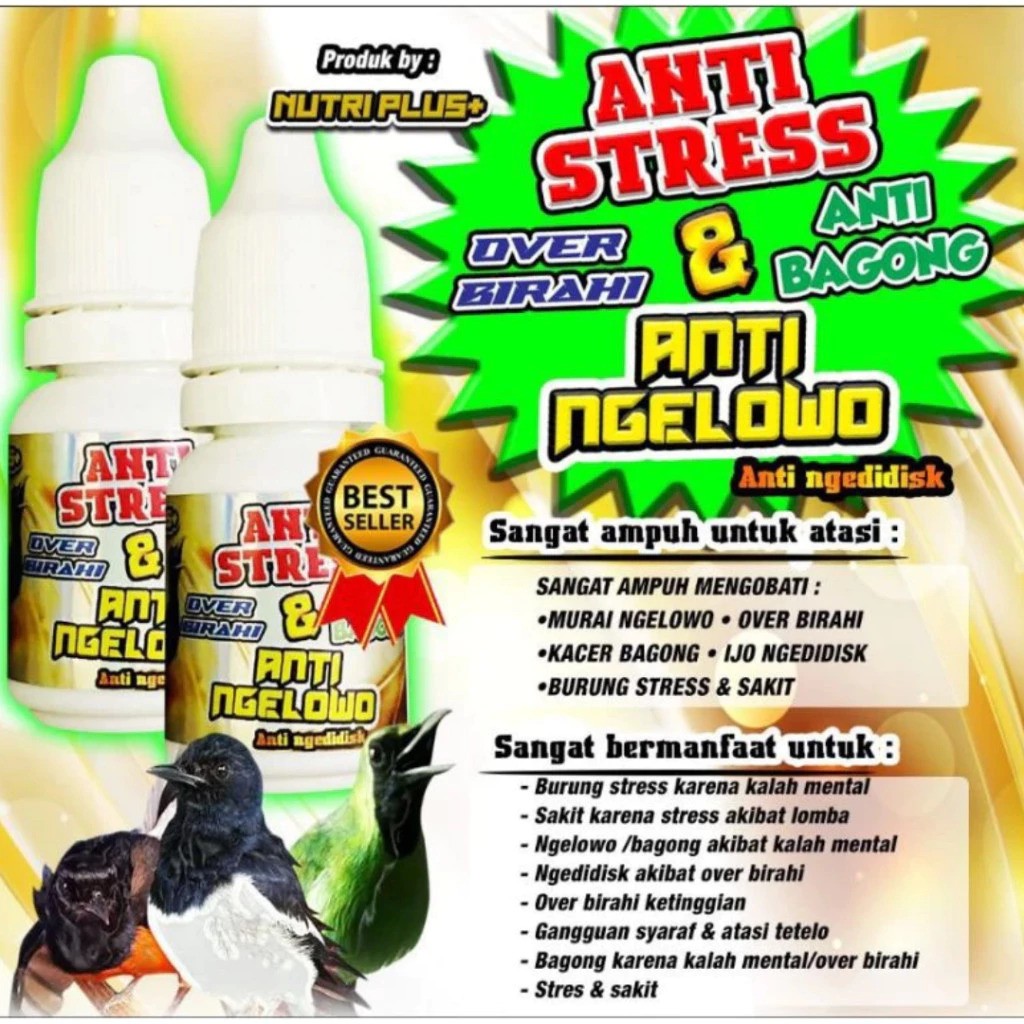  Nutri Plus Vitamin Burung Anti Stress & Anti Nglowo