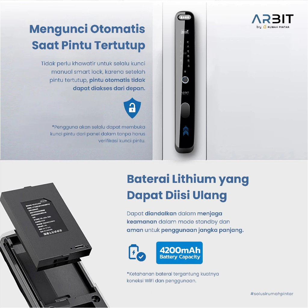 Arbit WiFi 3D Face ID Smart Home Door Lock