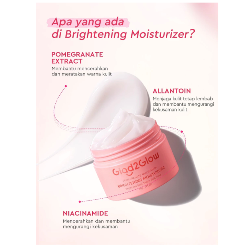 Glad2Glow Pomegranate Niacinamide Brightening Moisturizer 3