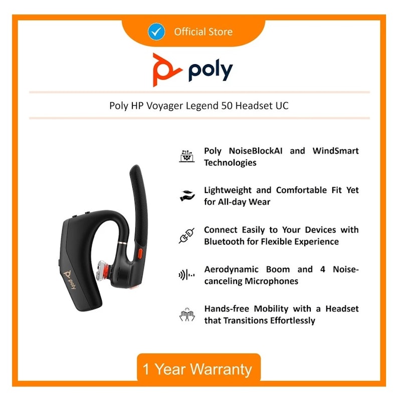 Poly HP Voyager Legend 50 Headset UC 2
