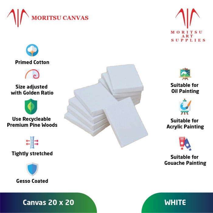 Set Kanvas Lukis Stretched Primed Cotton Plus Spanram