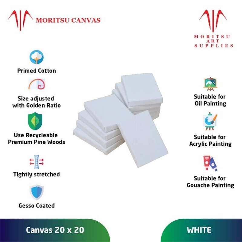Set Kanvas Lukis Stretched Primed Cotton Plus Spanram 5