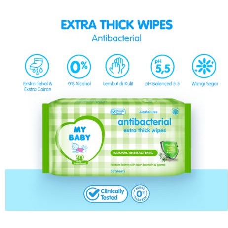 Barclay Products MY BABY Antibacterial Extra Thick Wipes