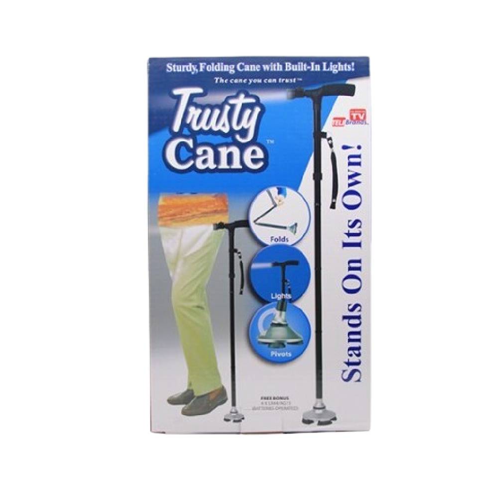 Trusty Cane Sturdy Folding Cane with Built-In Lights