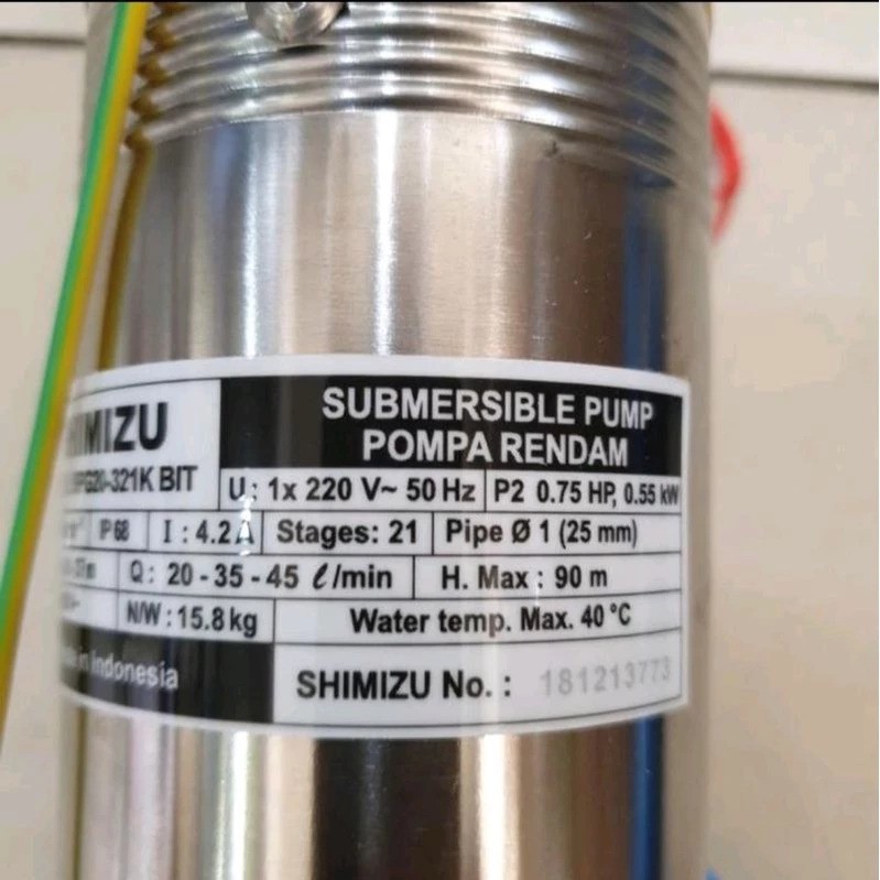 Tirta Intimizu Nusantara Shimizu Pompa Submersible 3 Inch SPG20-321K BIT