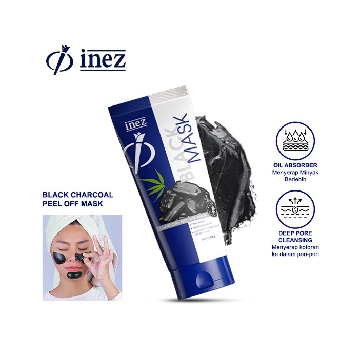 Kosmetikatama Super Indah Inez Cosmetics Black Mask Charcoal Peel-Off Mask