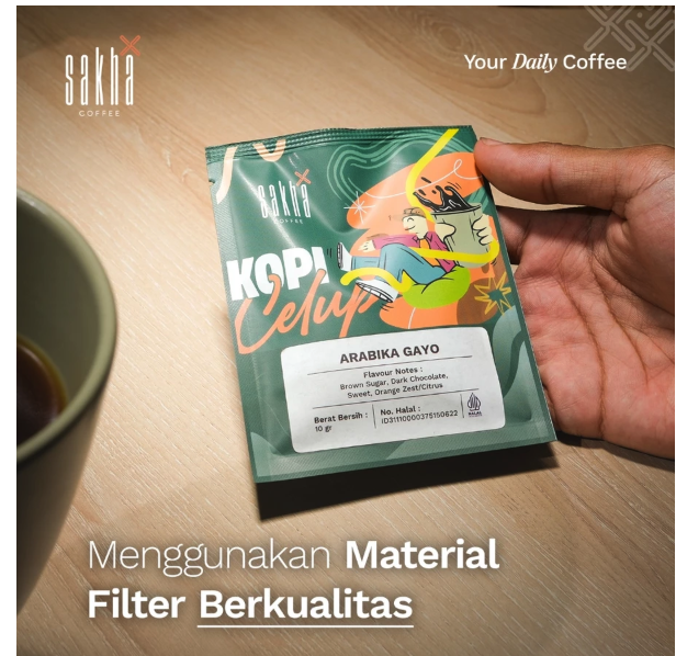 Sakha Coffee Roastery  Sakha Coffee Kopi Celup Arabika Gayo