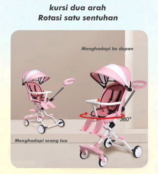  Hapyee Stroller Baby Bayi Travelling 2 Arah