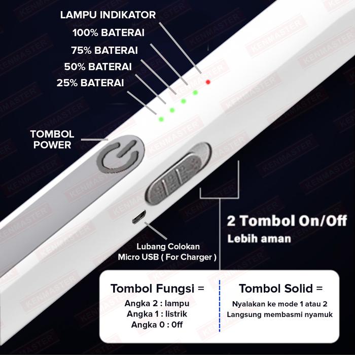 Raket Nyamuk Lampu LED + UV  4