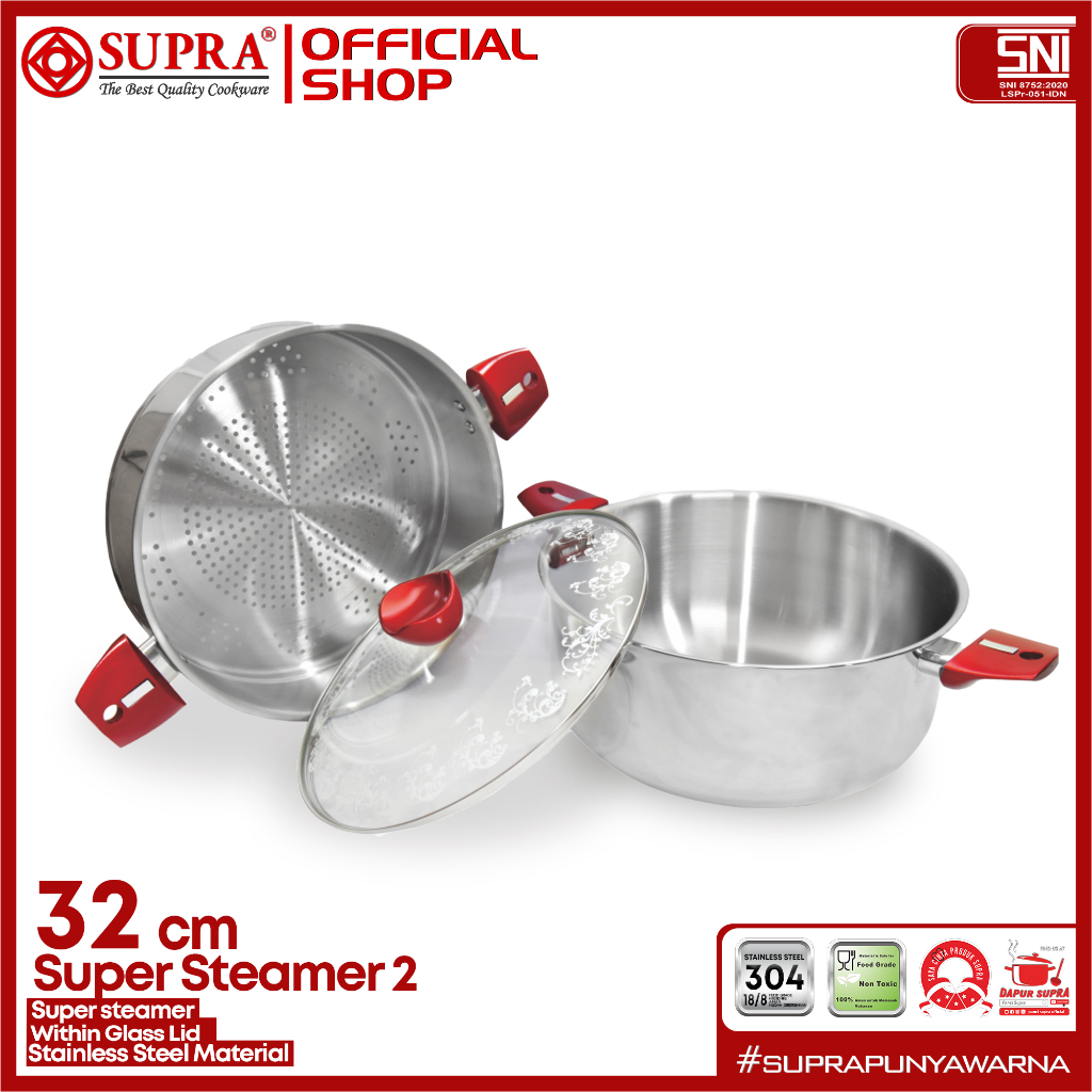 Supra Teratai Metal Supra Super Steamer Within Glass Lid