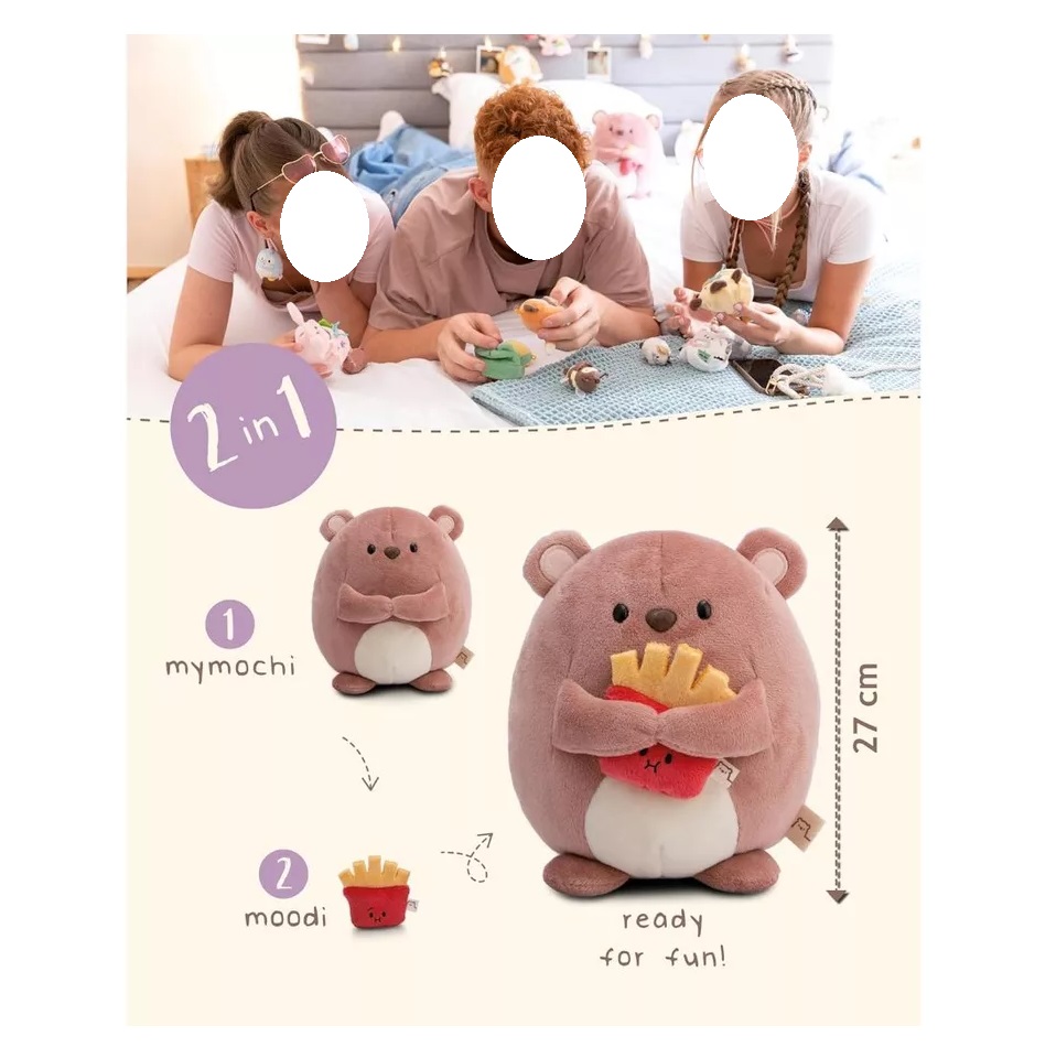 NICI Boneka My Mochi Bear Nomo with French Fries 5
