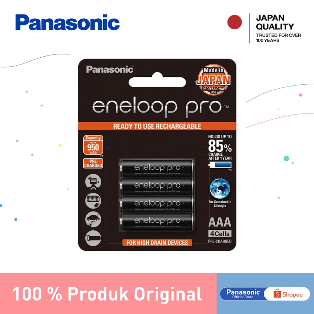 Eneloop Pro Ready to Use Rechargeable Battery AAA 3