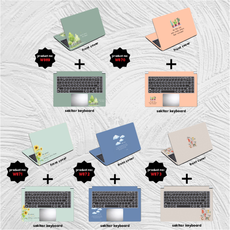 Stiker Laptop Garskin Laptop Anti Gores Quotes Simple Pastel Premium