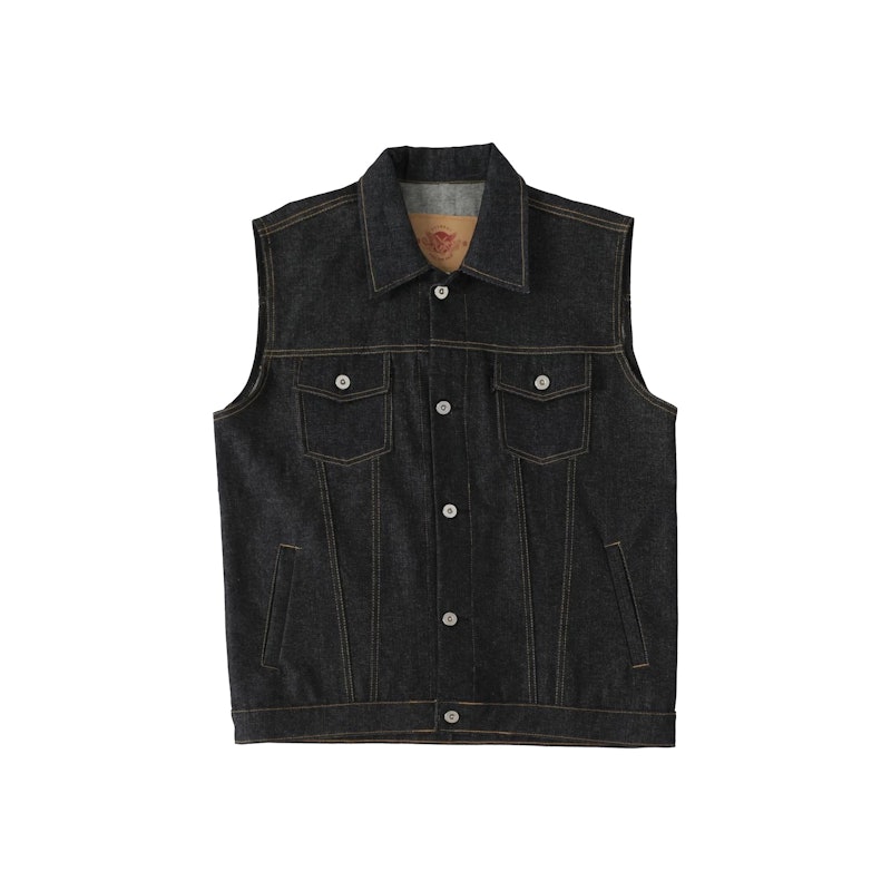 ETERNALWORKS Vest Denim Jacket Boston Dark Indigo 1