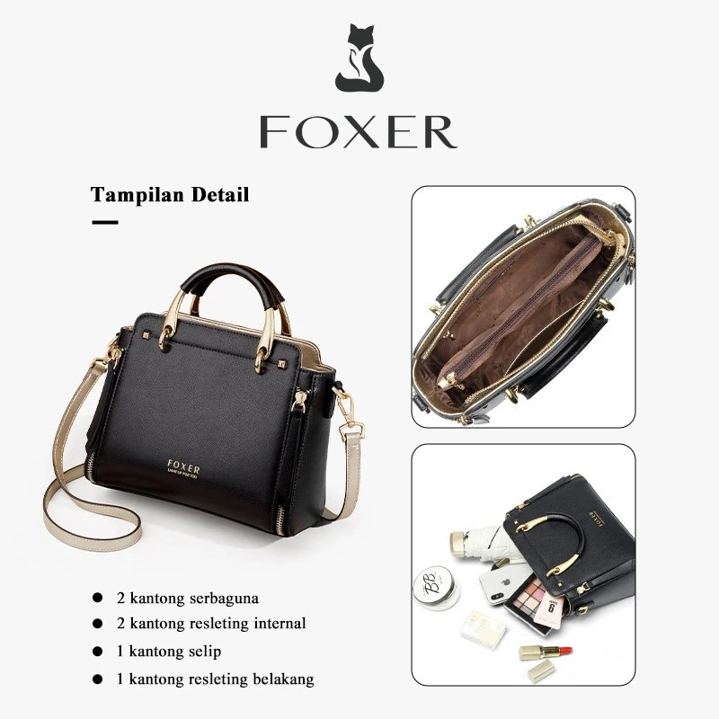 FOXER Tas Selempang Wanita Kulit Asli 3