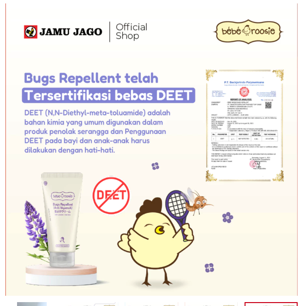Industri Djamu dan Pharmasi Tjap Djago Bébé Roosie Bugs Repellent (Anti Nyamuk)