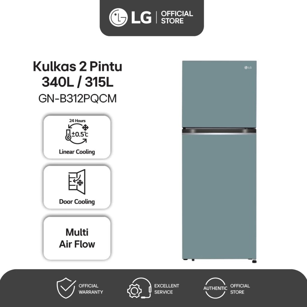 LG Kulkas 2 Pintu Objet Collection 340L / 315L GN-B312PQCM
