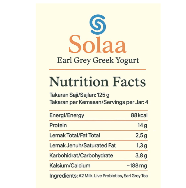 Solaa Probiotics Greek Yogurt Earl Grey 2