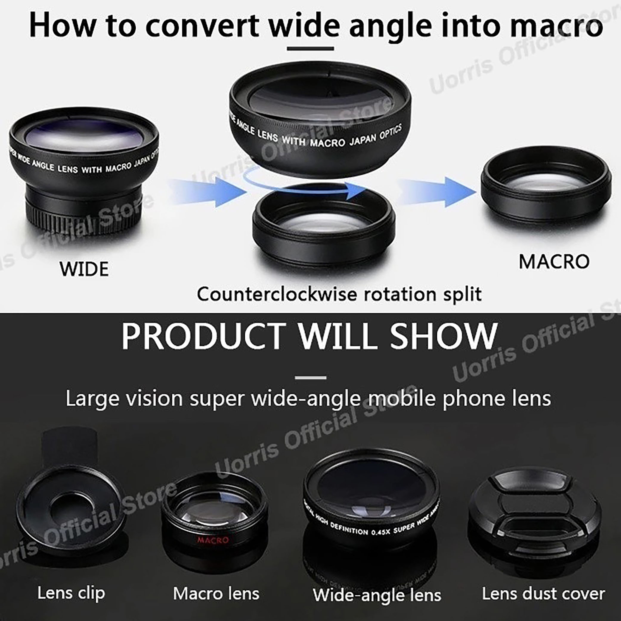  UORRIS 2 In 1 Lensa Super Wide Angle 