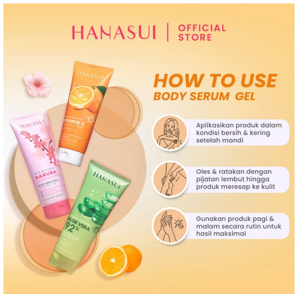 Eka Jaya Internasional Hanasui Bright and Radiance Vitamin C Body Serum Gel 