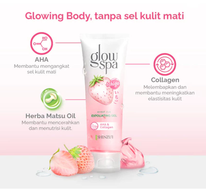 Shinzui Glow Spa Exfoliating Gel Ichigo 130ml 2