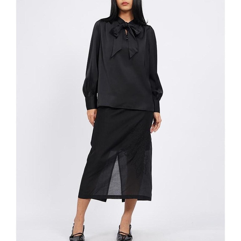 Executive Long Sleeve Blouse with Tied Neck 3