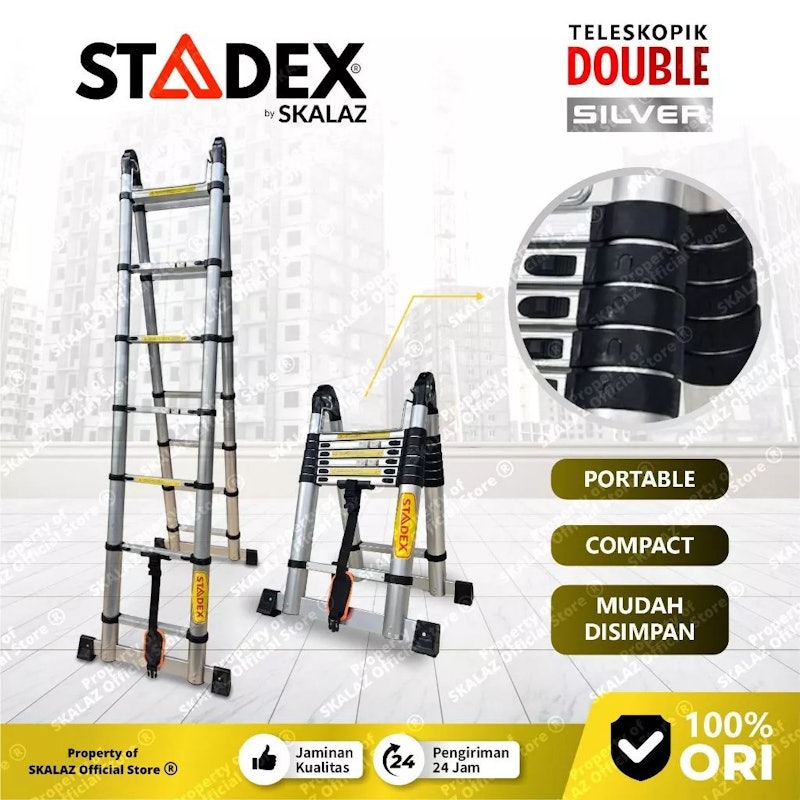 Stadex Double Telescopic Ladder 6.6M 3