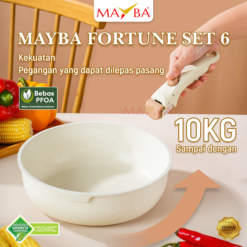 Mayba Fortune 6 Pcs Detachable Granite Pan 4