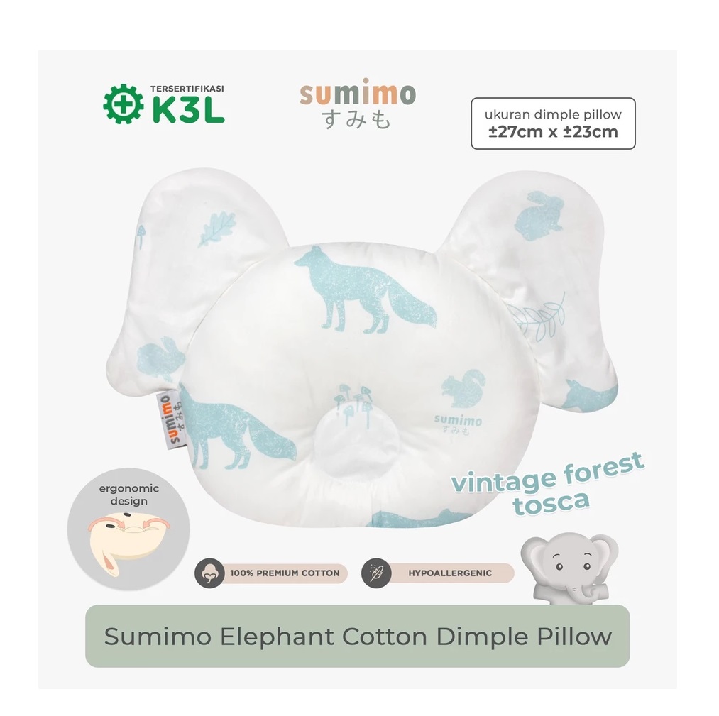  Sumimo Elephant Cotton Baby Dimple Pillow