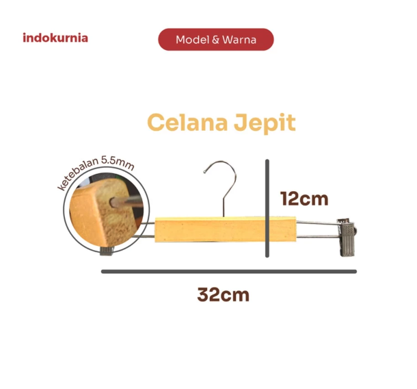 Indokurnia Maju Perkasa Indokurnia Hanger Kayu Jepitan Premium
