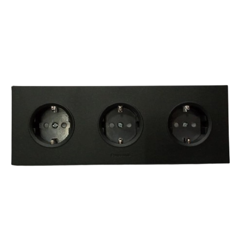 Panasonic ｜ Stopkontak Triple Black Style E  ｜ WESJP 11233B